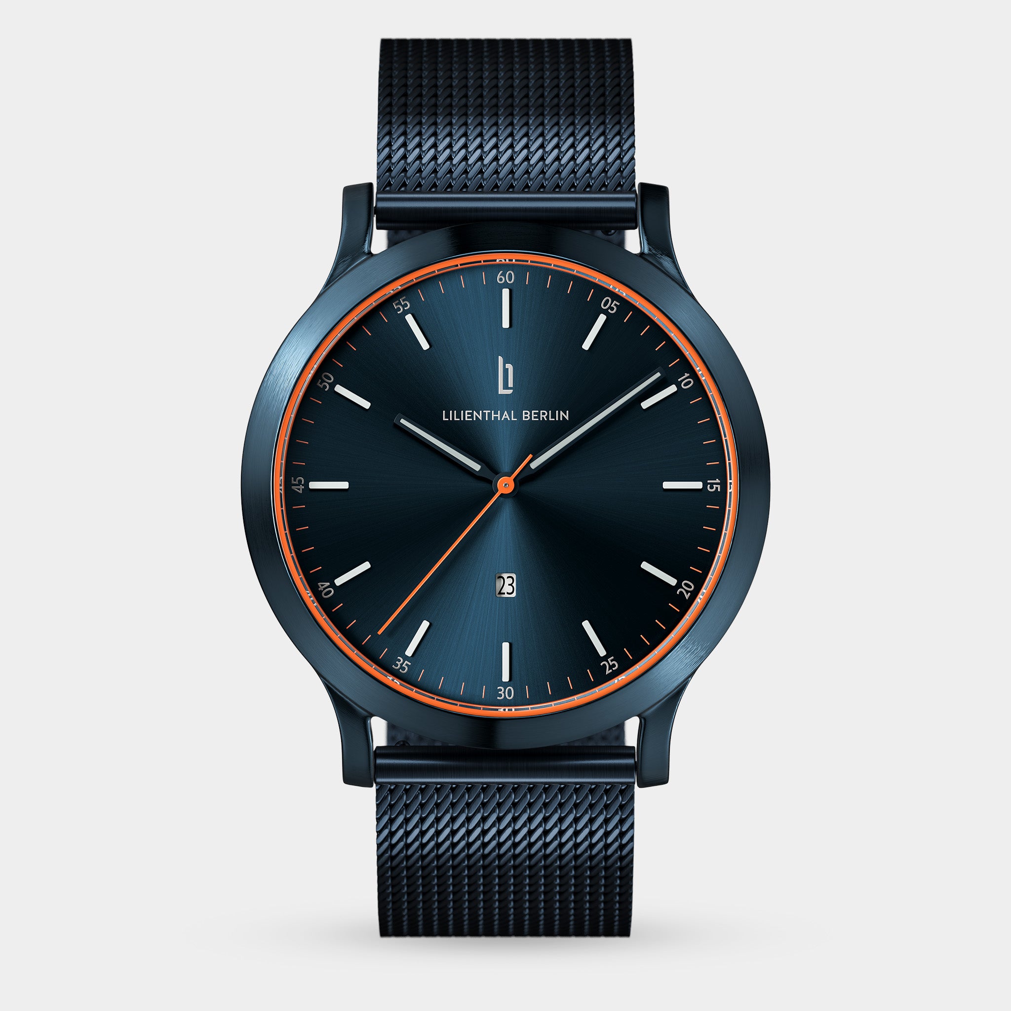 Huxley – Watch – Blue Orange – Stainless Steel Mesh – Lilienthal