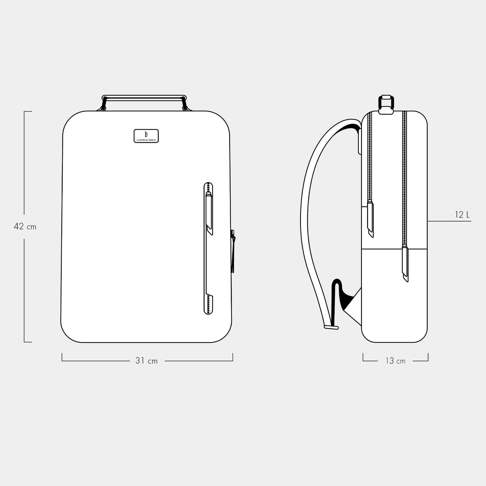 Minimalist Backpack Cactus Leather Light Grey - Lilienthal Berlin