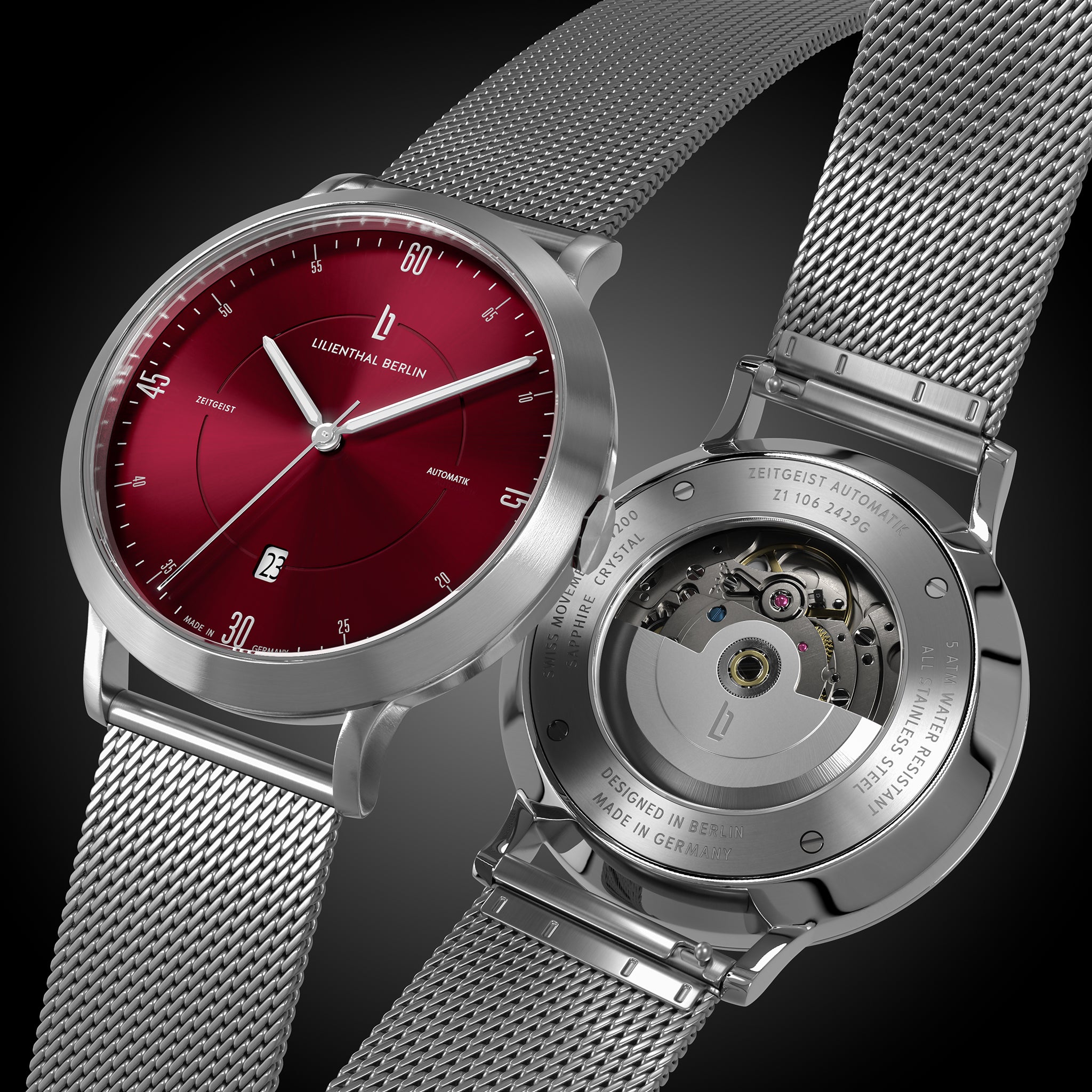 Zeitgeist Automatik Silver Bordeaux - Lilienthal Berlin