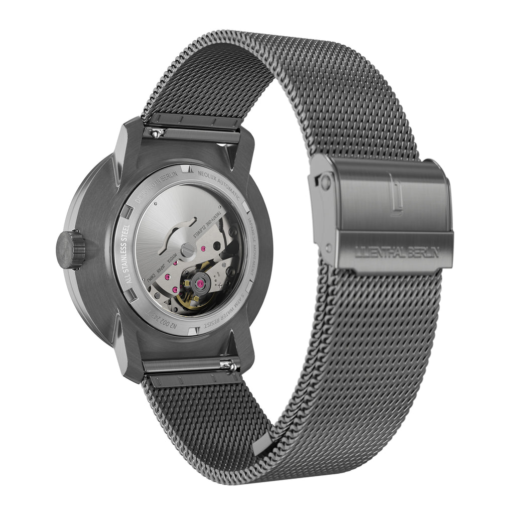 Neolux Day Date Dark Silver Blue - Lilienthal Berlin