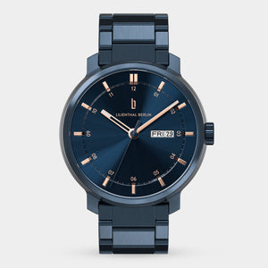 Neolux Day Date Blue Rose Gold - Lilienthal Berlin