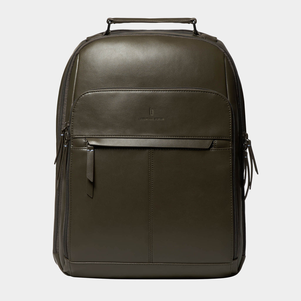 Essential Backpack Cactus Leather Khaki - Lilienthal Berlin