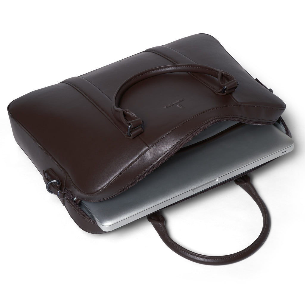 Classic Briefcase Cactus Leather Dark Brown - Lilienthal Berlin